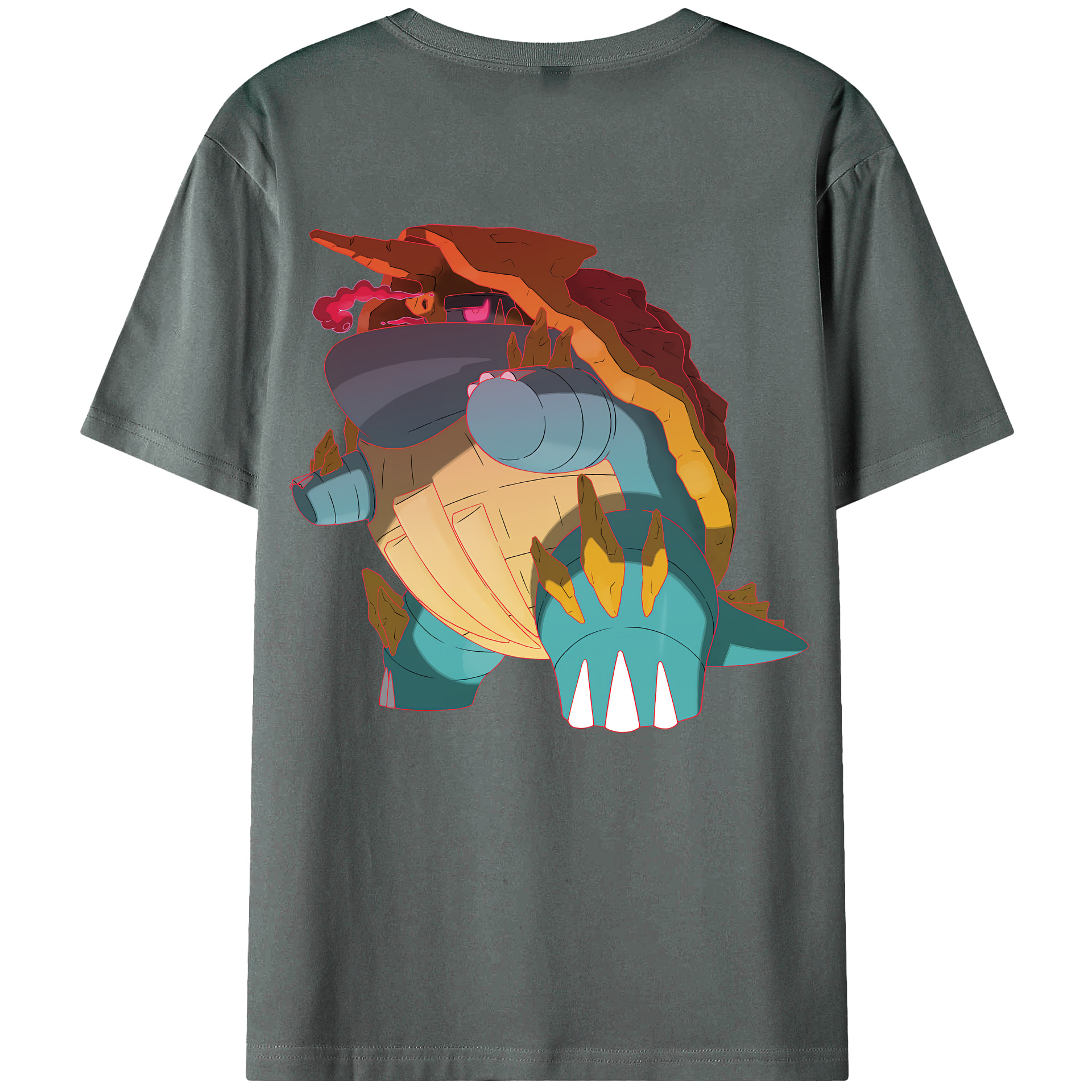 （画像用） ポケットモンスター Pokémon 綿100％ メンズ半袖Tシャツ（バックプリント） 通気性